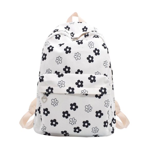 2565 Backpack Daypack Rucksack Corduroy Large Floral Everyday Cute Travel main image 4